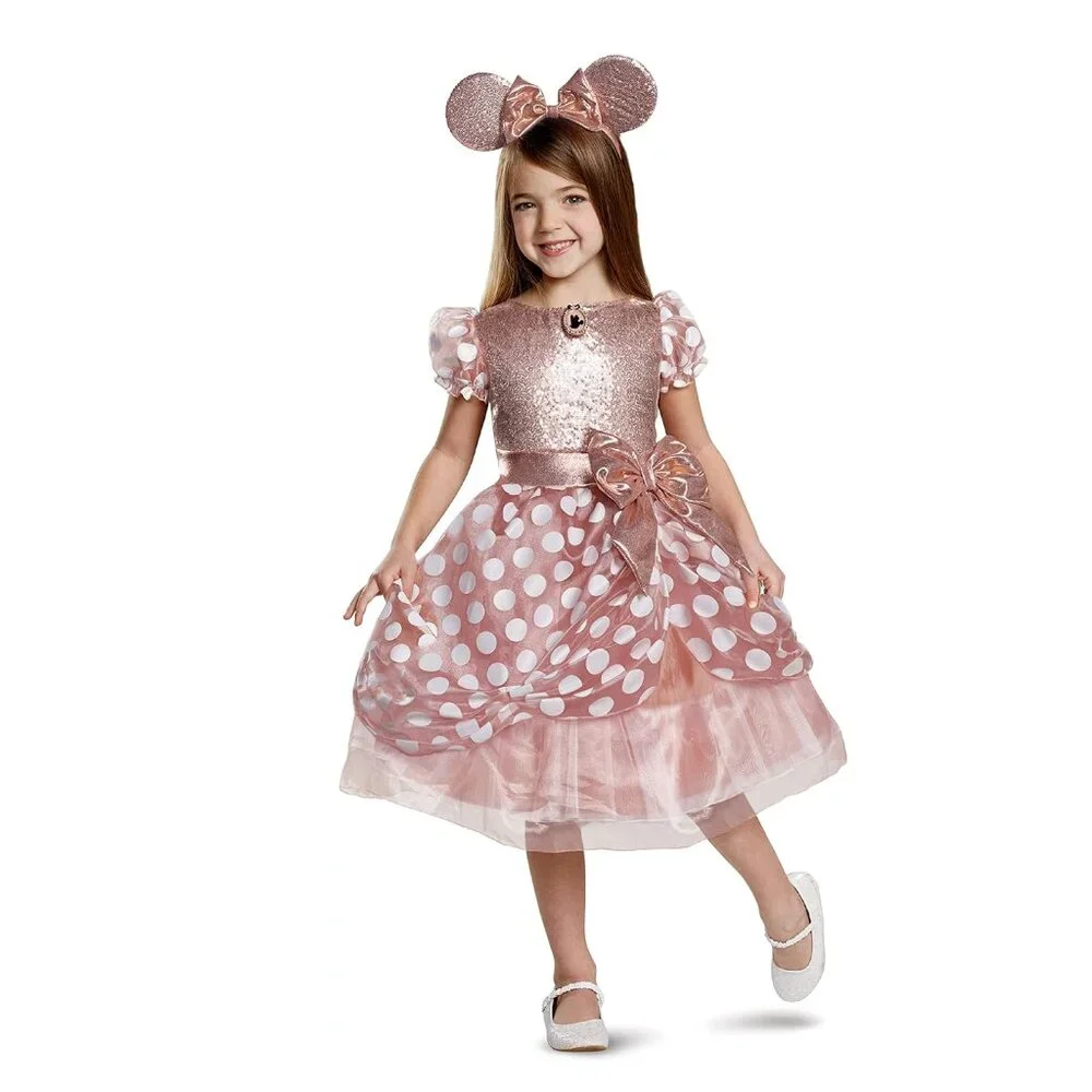 Disney Toddler Girls Disguise Minnie Mouse Deluxe Halloween Costume Rose Gold